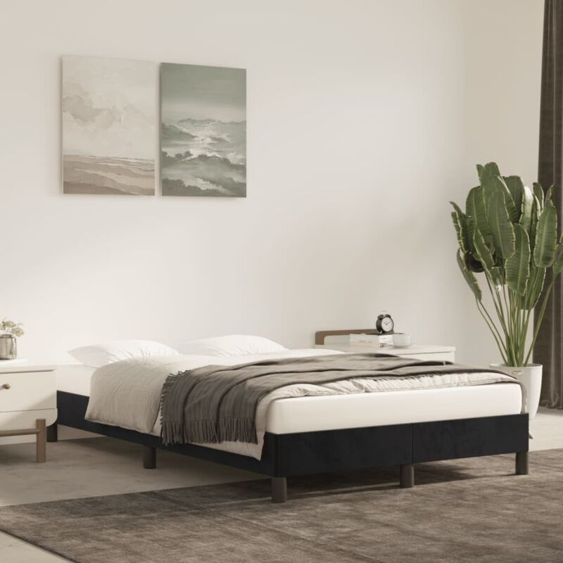 foto del prodotto giroletto senza materasso nero 120x200 cm velluto - vidaxl