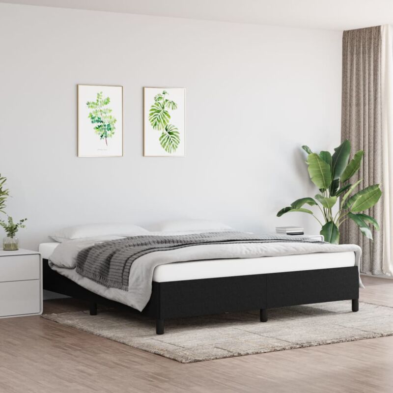foto del prodotto giroletto senza materasso nero 160x200 cm in tessuto vidaxl