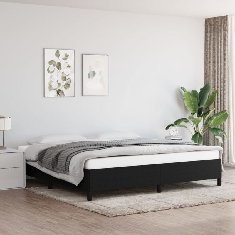 foto del prodotto giroletto senza materasso nero 200x200 cm in tessuto vidaxl