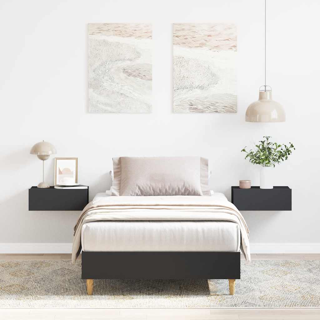 foto del prodotto giroletto senza materasso nero 90x200 cm in legno multistrato