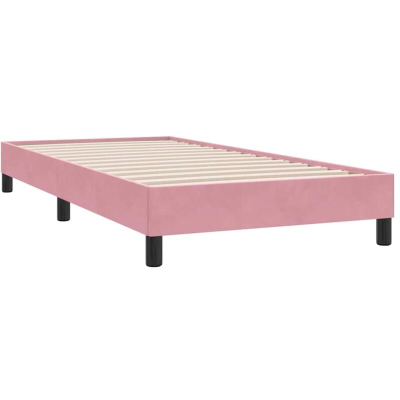 foto del prodotto giroletto senza materasso rosa 100x210 cm in velluto vidaxl