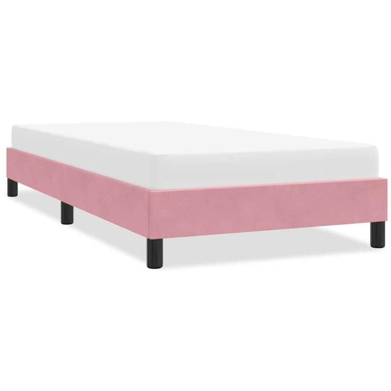 foto del prodotto giroletto senza materasso rosa 80x220 cm velluto vidaxl