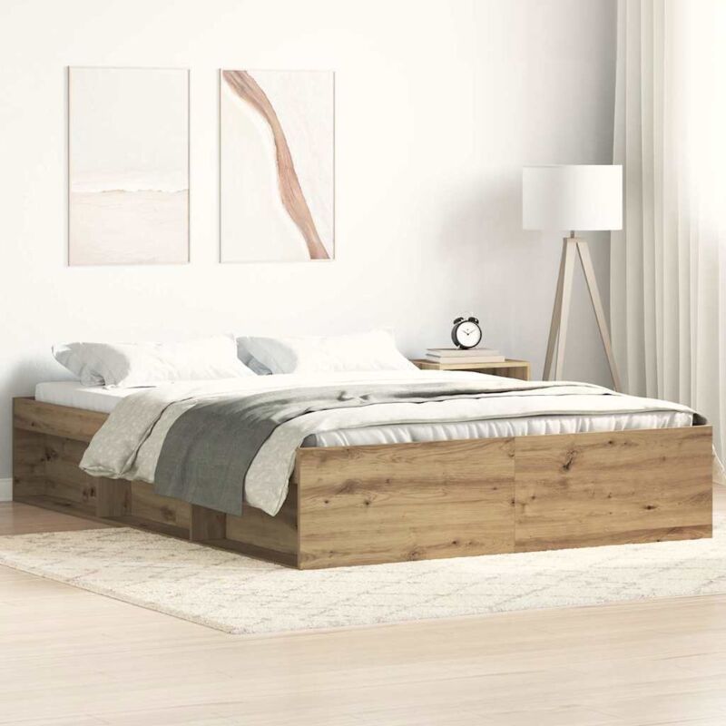 foto del prodotto giroletto senza materasso rovere artigianale 140x190cm vidaxl