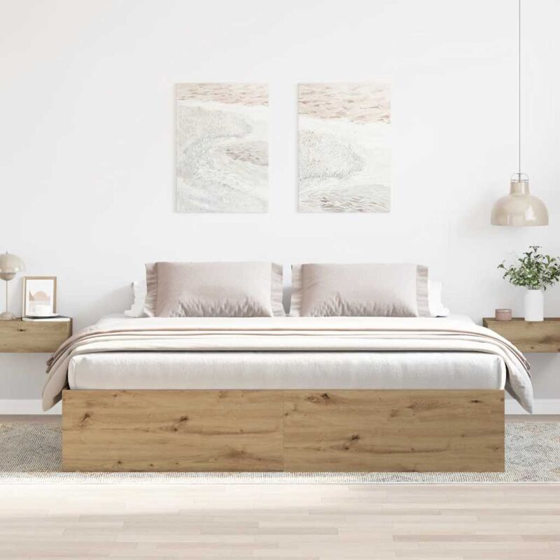 foto del prodotto giroletto senza materasso rovere artigianale 200x200 cm vidaxl