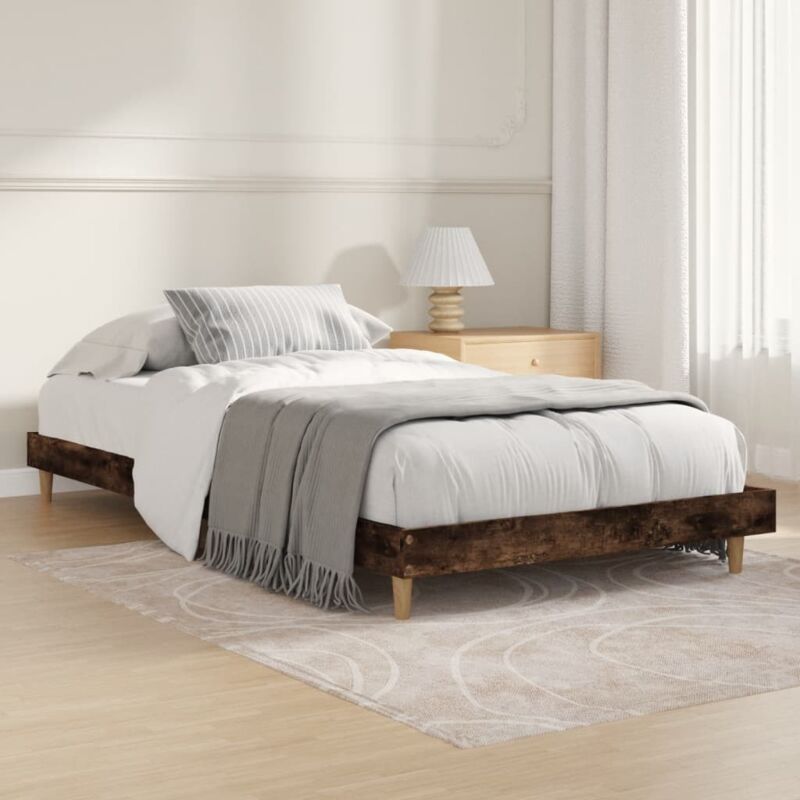 foto del prodotto giroletto senza materasso rovere fumo 100x200 cm in truciolato vidaxl