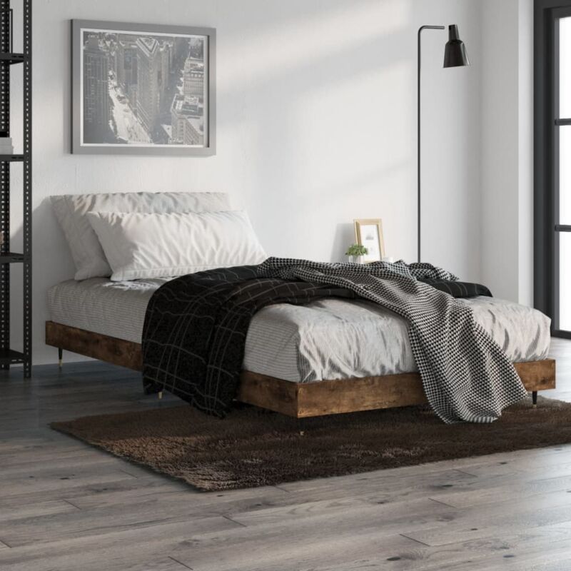 foto del prodotto giroletto senza materasso rovere fumo 100x200 cm in truciolato vidaxl