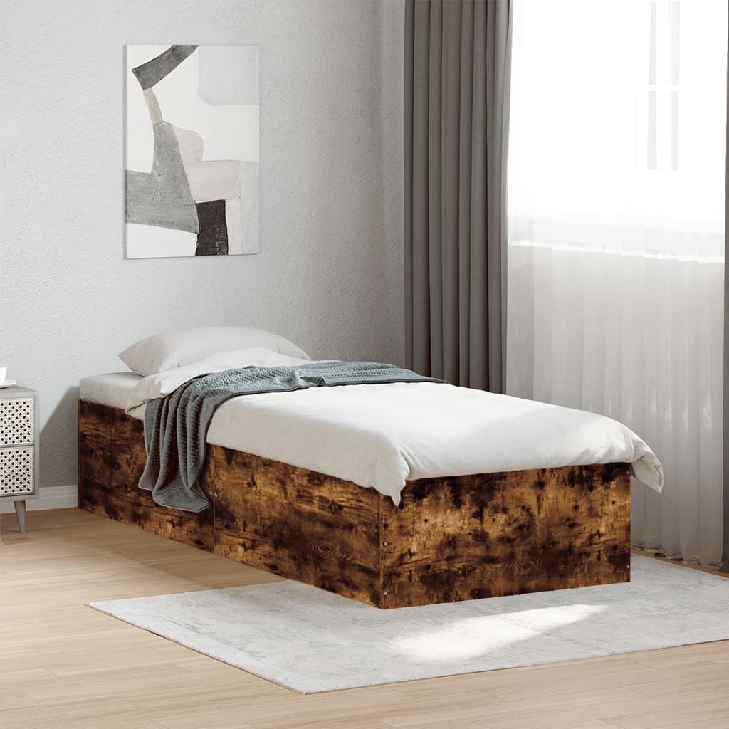foto del prodotto giroletto senza materasso rovere fumo 75x190 cm in truciolato