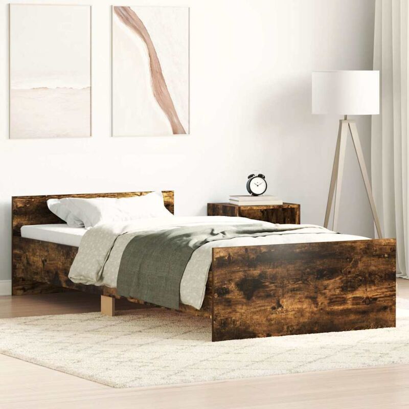 foto del prodotto giroletto senza materasso rovere fumo 90x190 cm in truciolato vidaxl