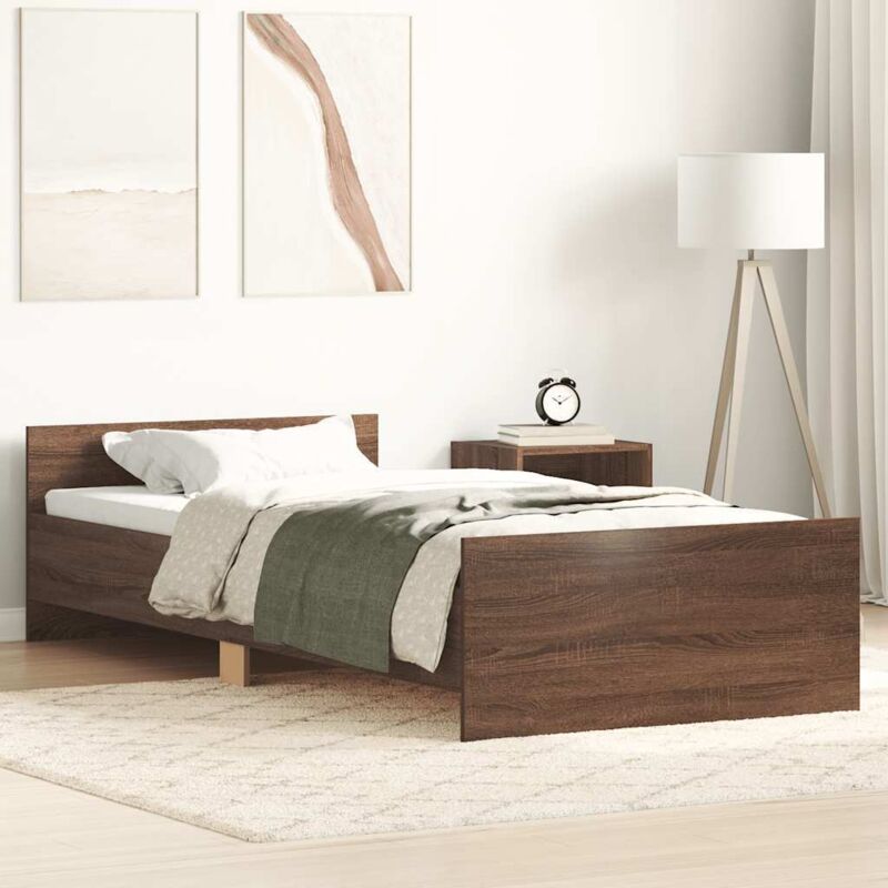 foto del prodotto giroletto senza materasso rovere marrone 90x190cm in truciolato vidaxl