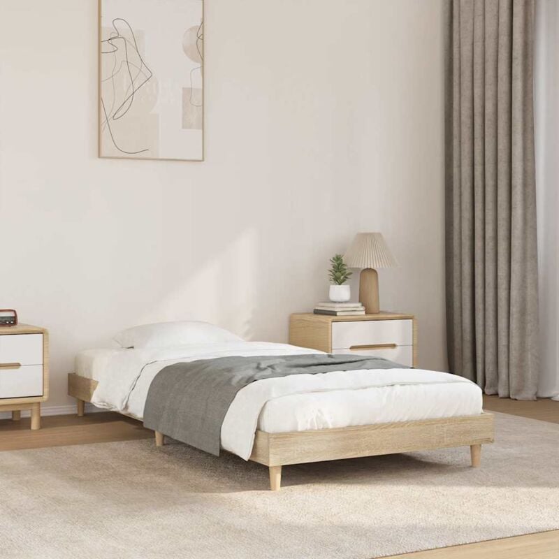foto del prodotto giroletto senza materasso rovere sonoma 100x200cm in truciolato vidaxl