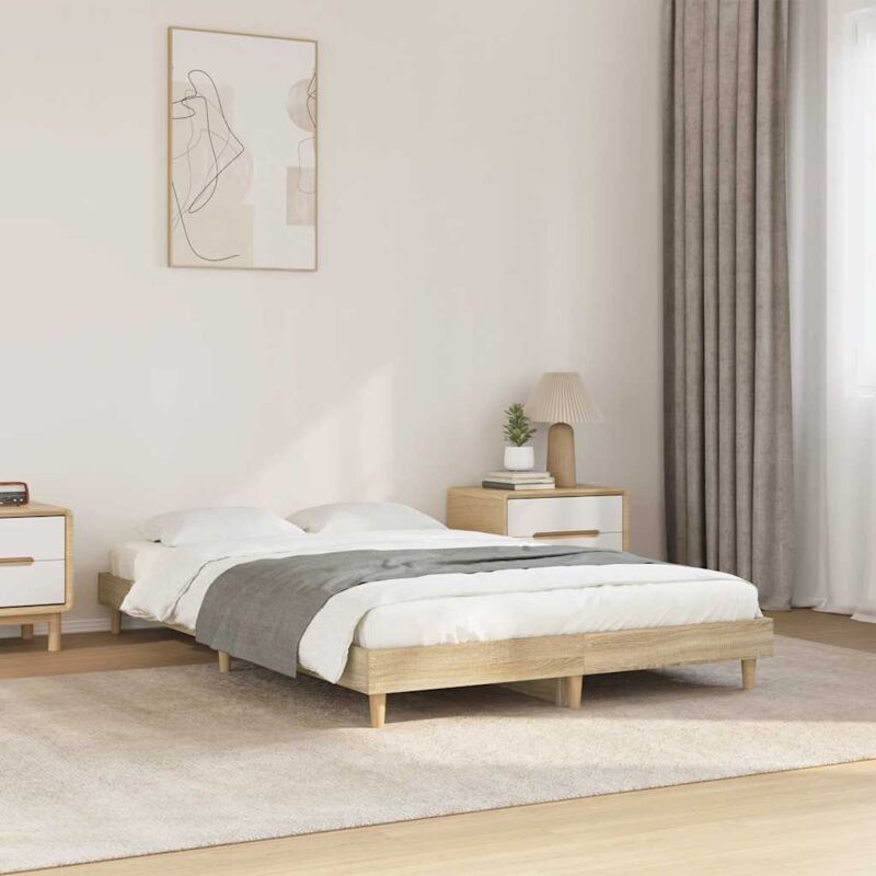 foto del prodotto giroletto senza materasso rovere sonoma 120x200cm in truciolato vidaxl