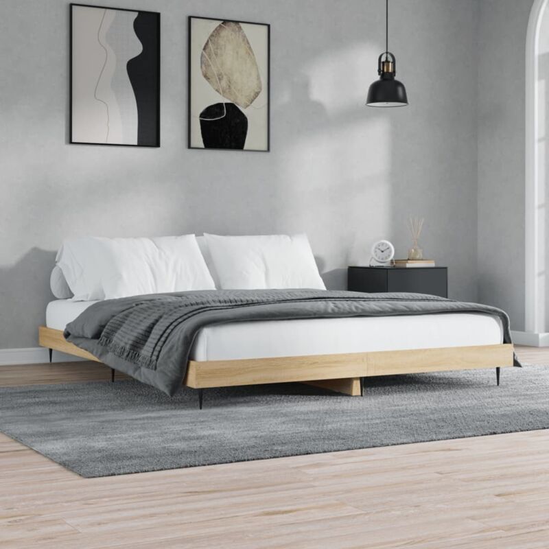 foto del prodotto giroletto senza materasso rovere sonoma 140x200cm in truciolato - vidaxl