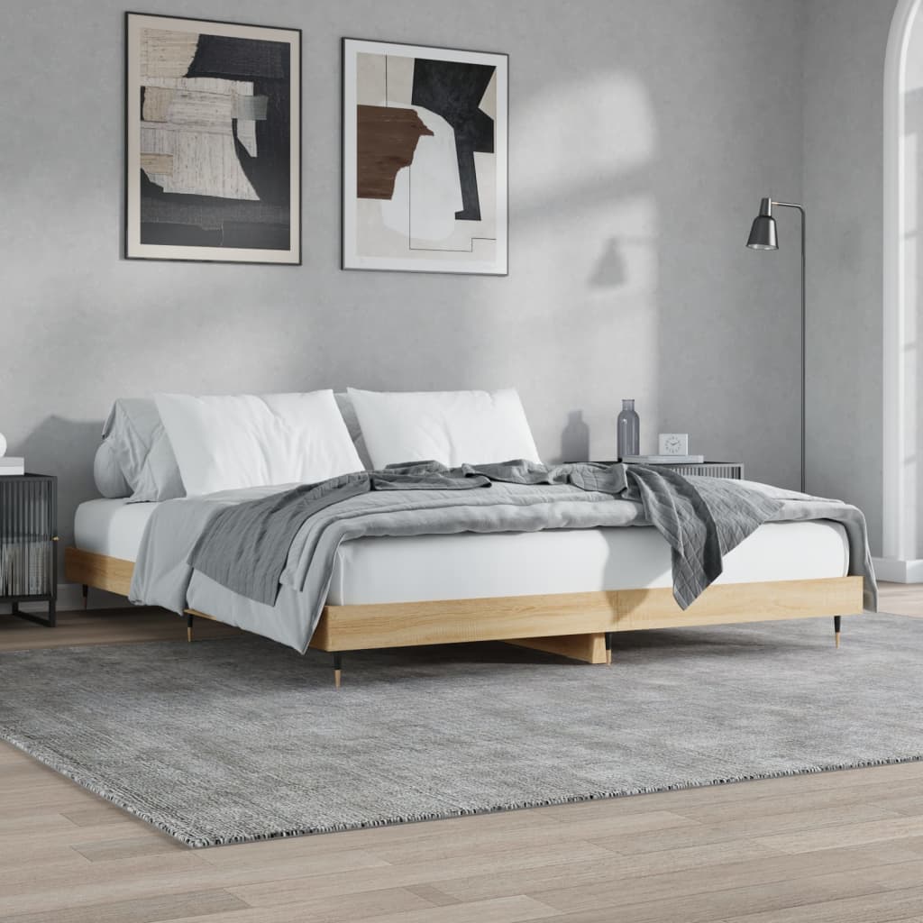 foto del prodotto giroletto senza materasso rovere sonoma 160x200cm in truciolato