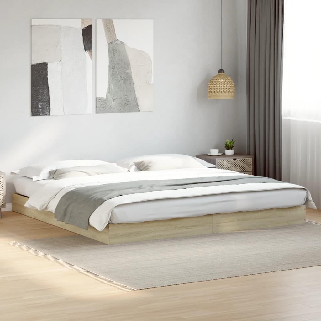foto del prodotto giroletto senza materasso rovere sonoma 180x200cm in truciolato