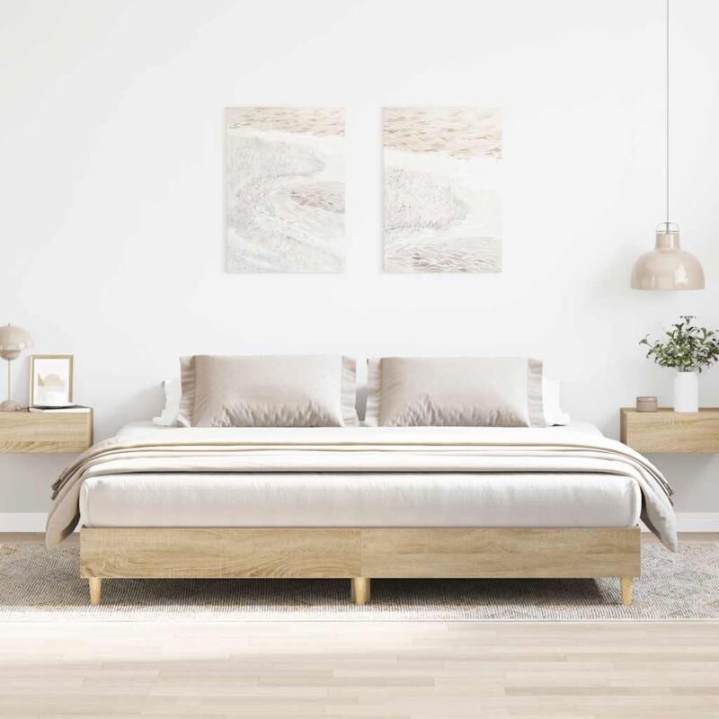 foto del prodotto giroletto senza materasso rovere sonoma 180x200cm in truciolato vidaxl
