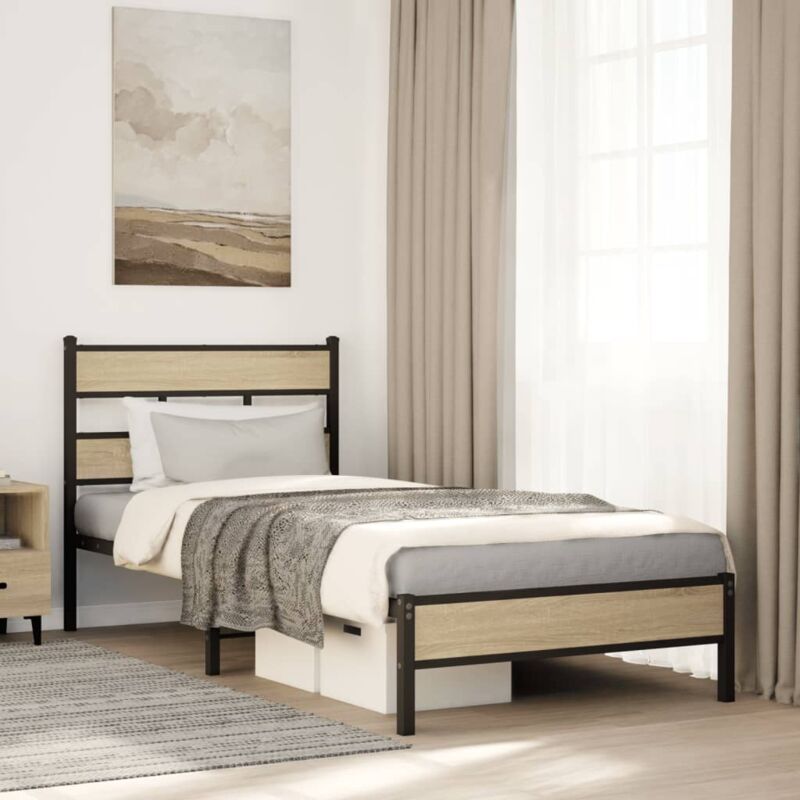 foto del prodotto giroletto senza materasso rovere sonoma 80x200 cm in truciolato vidaxl