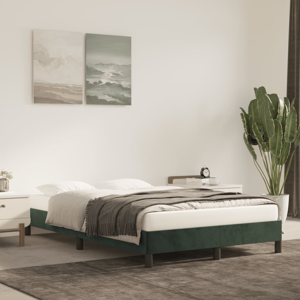 foto del prodotto giroletto senza materasso verde scuro 120x190 cm velluto