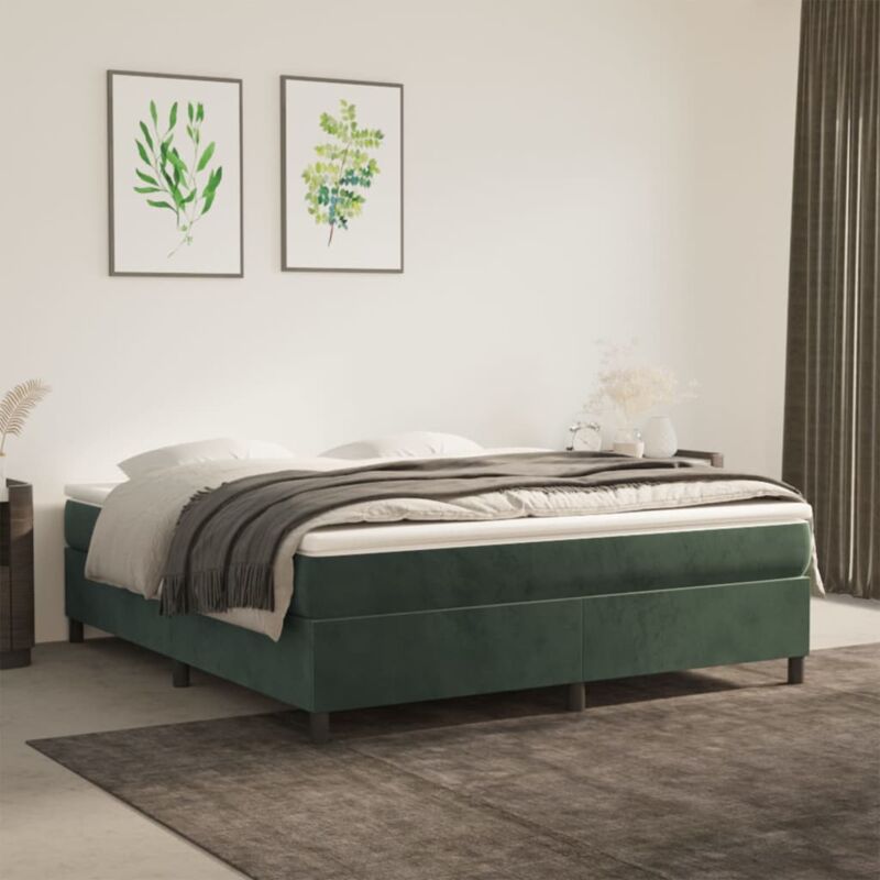 foto del prodotto giroletto senza materasso verde scuro 180x200 cm in velluto vidaxl