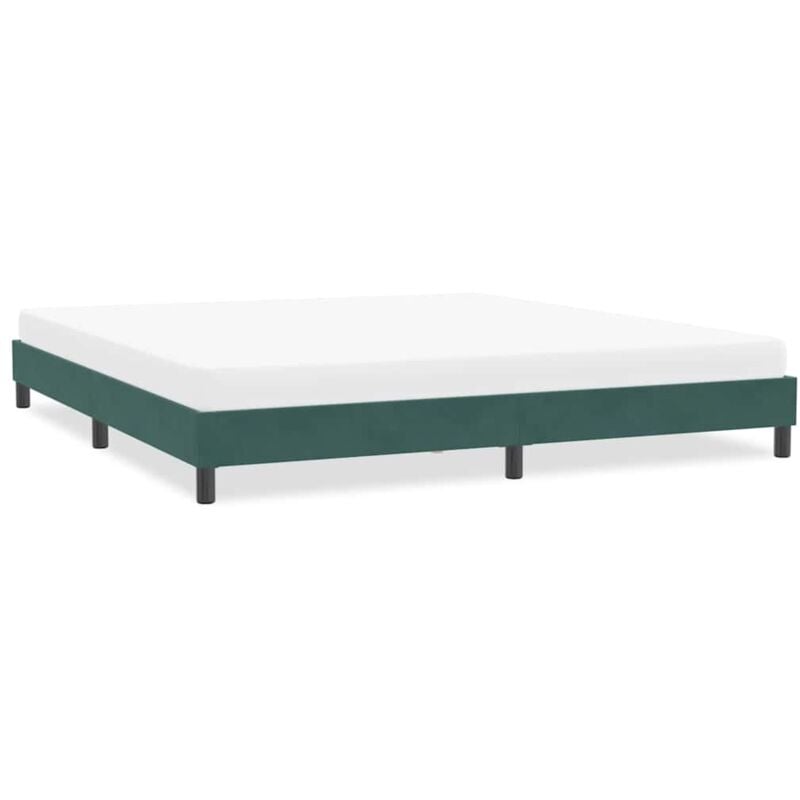 foto del prodotto giroletto senza materasso verde scuro 200x210 cm in velluto vidaxl