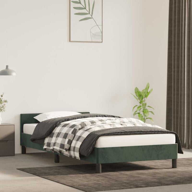 foto del prodotto giroletto senza materasso verde scuro 90x200 cm in velluto vidaxl