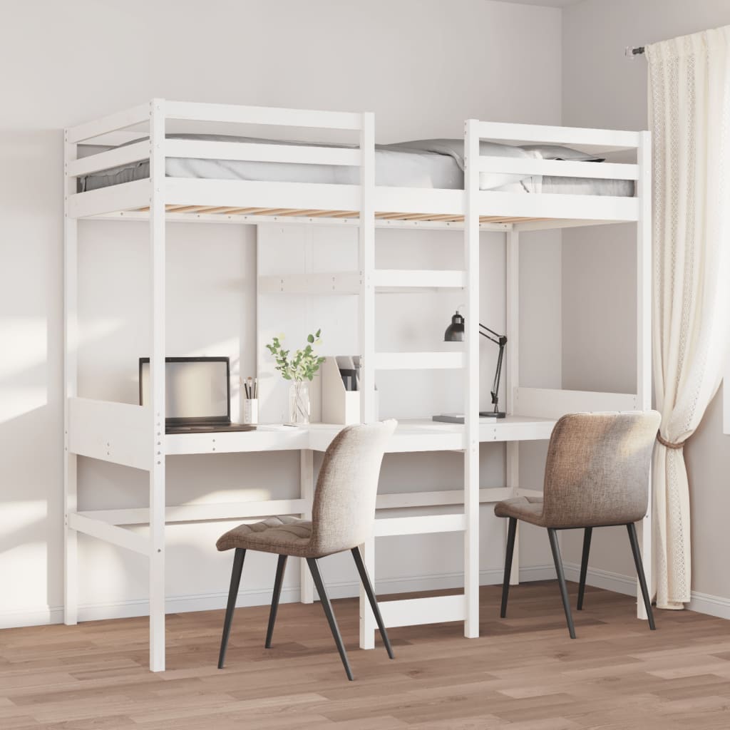 foto del prodotto giroletto soppalco senza materasso bianco 90x190cm legno pino