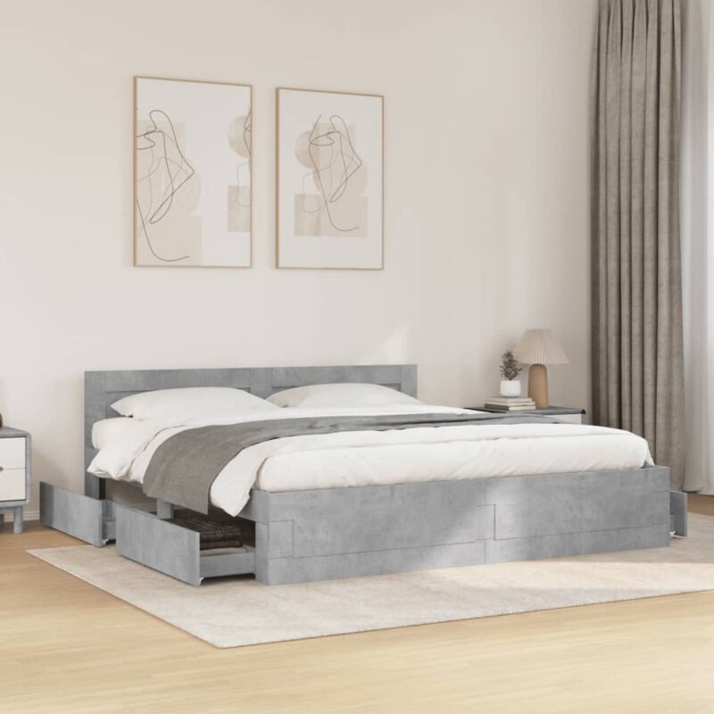 foto del prodotto giroletto testiera grigio cemento 180x200 cm legno multistrato vidaxl
