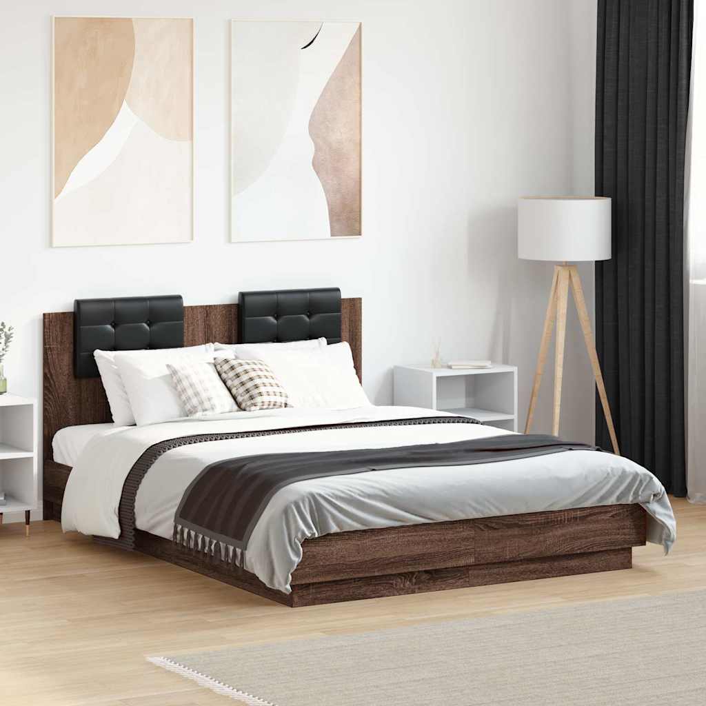 foto del prodotto giroletto testiera rovere marrone 120x190 cm legno multistrato