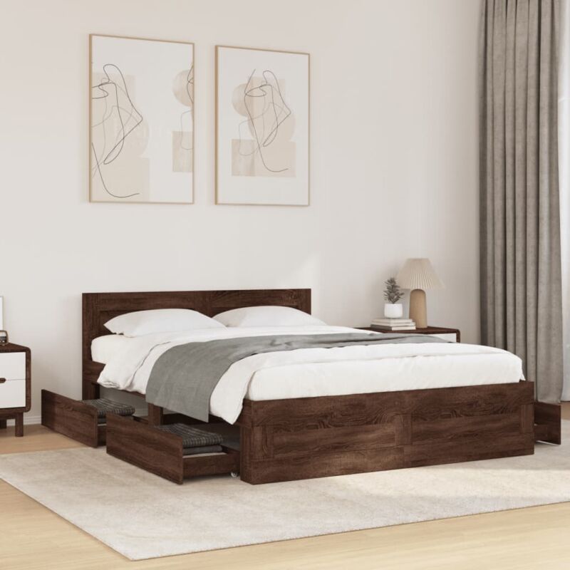 foto del prodotto giroletto testiera rovere marrone 140x200 cm legno multistrato vidaxl