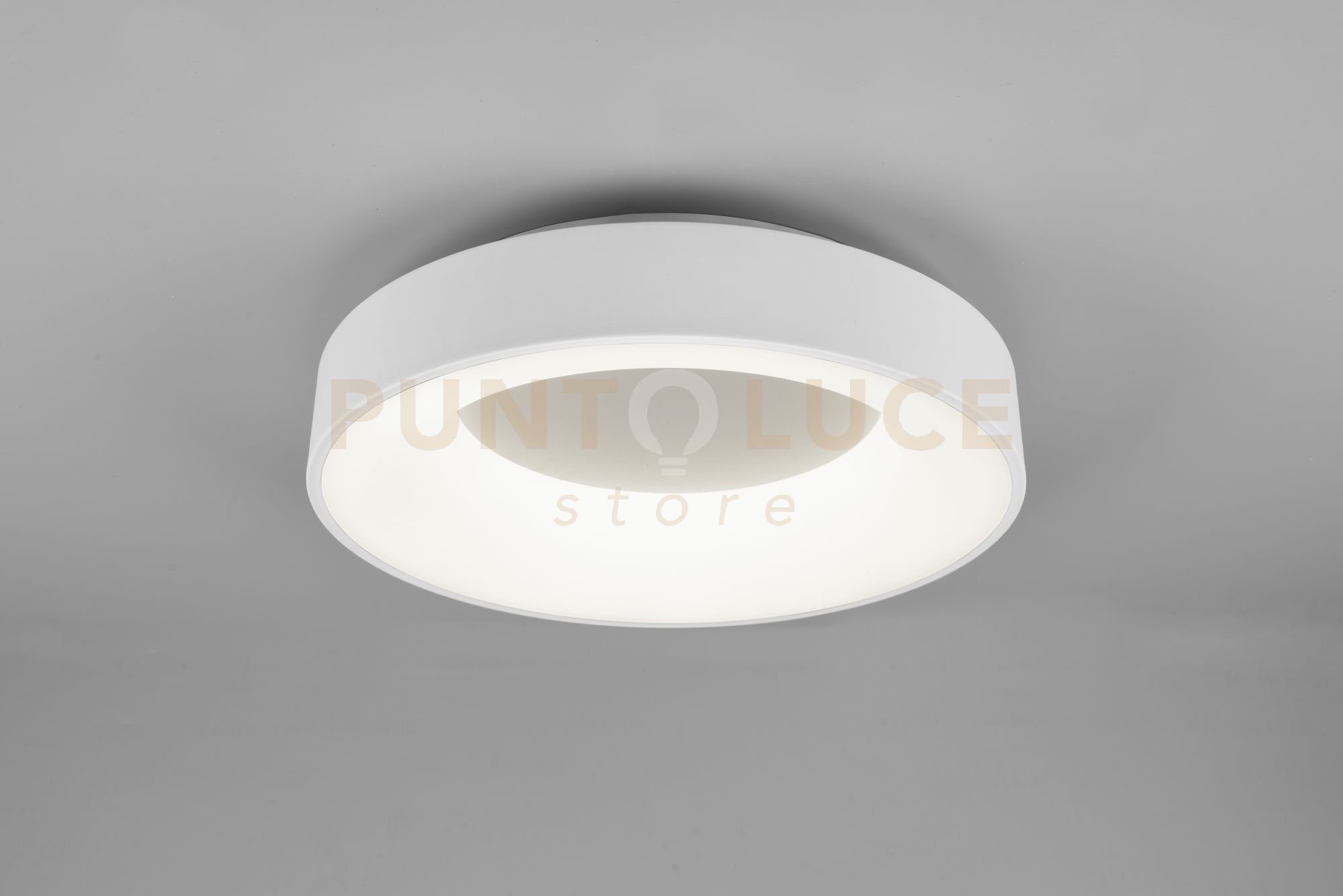 foto del prodotto girona plafoniera led 27w 3200lm, 4000k metallo bianco opaco d. 45cm dimmerabile con interruttore