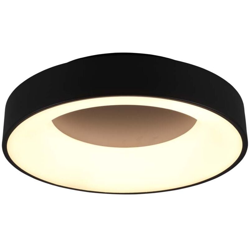 foto del prodotto girona plafoniera led metallo nero opaco con variazione intensita' con interruttore a parete d. 45cm
