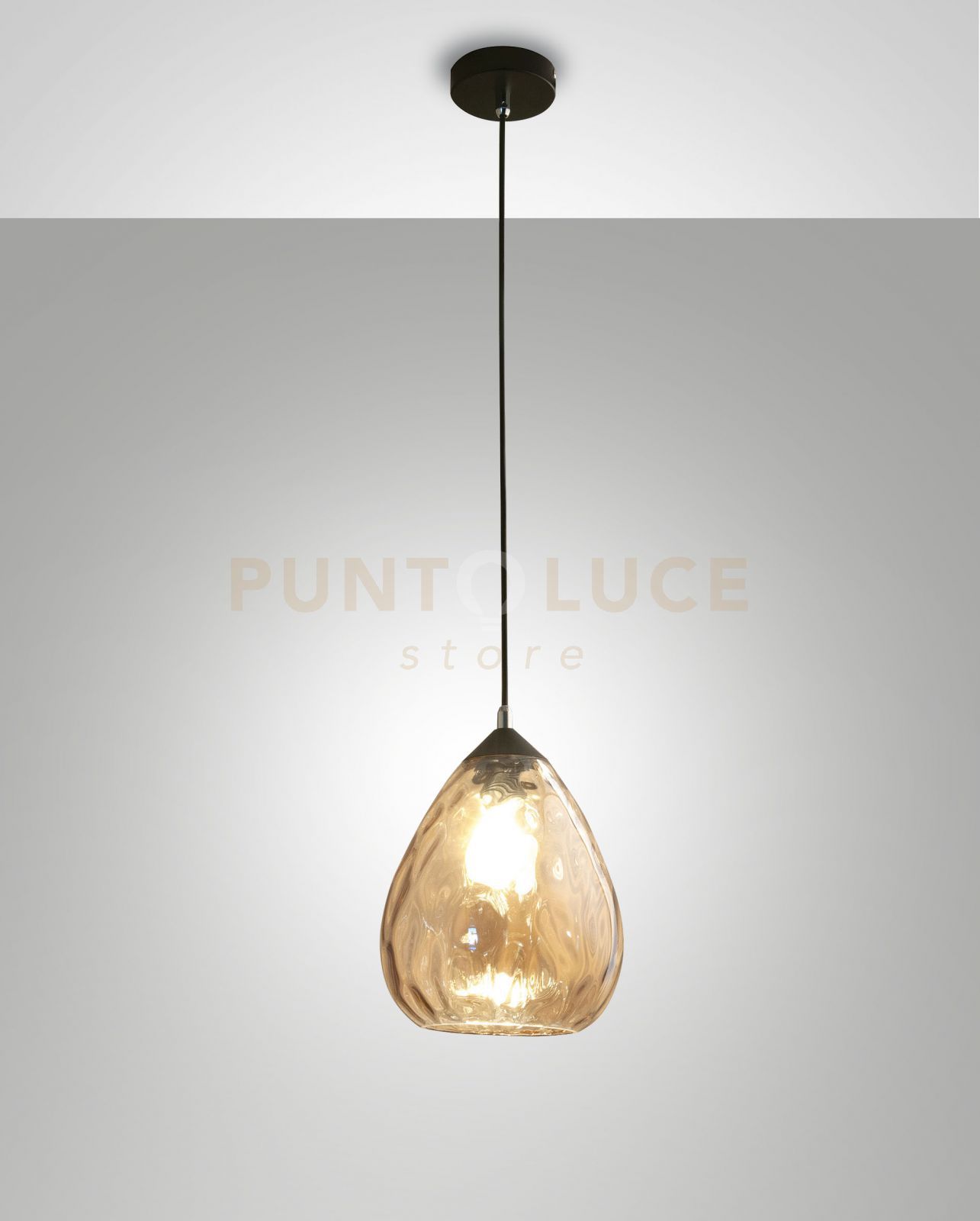 foto del prodotto gisella sospensione 1 luce ambra d.20cm attacco e27 altezza regolabile smart c access.