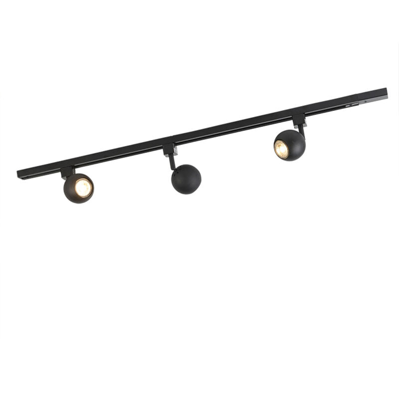 foto del prodotto gissi moderno alluminio,acciaio nero oblungo max. 3 x watt qazqa