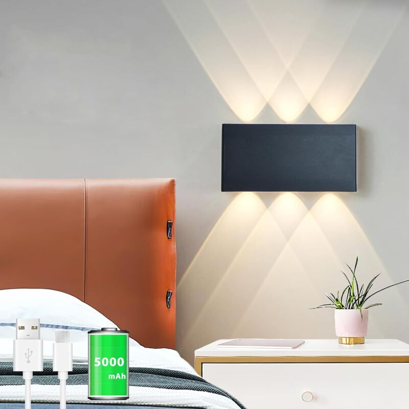 foto del prodotto gistuch lampada da parete a led ricaricabile lampada da parete con batteria da 5000mah con interruttore touch control 3 modalit livelli di