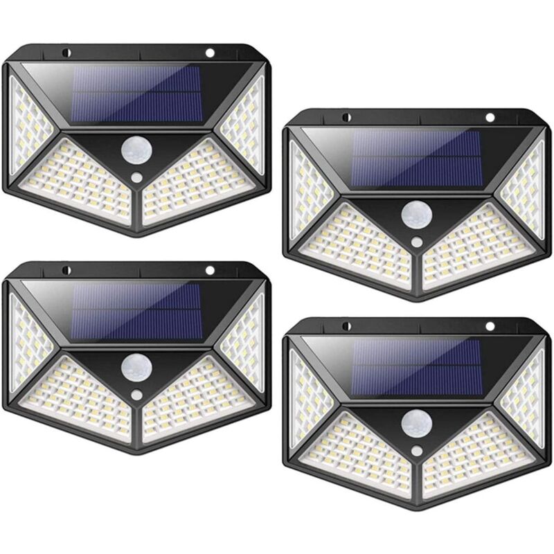 foto del prodotto gistuch lampada solare da esterno 100led, sensore di movimento, luce solare impermeabile, illuminazione solare, lampada da parete di sicurezza
