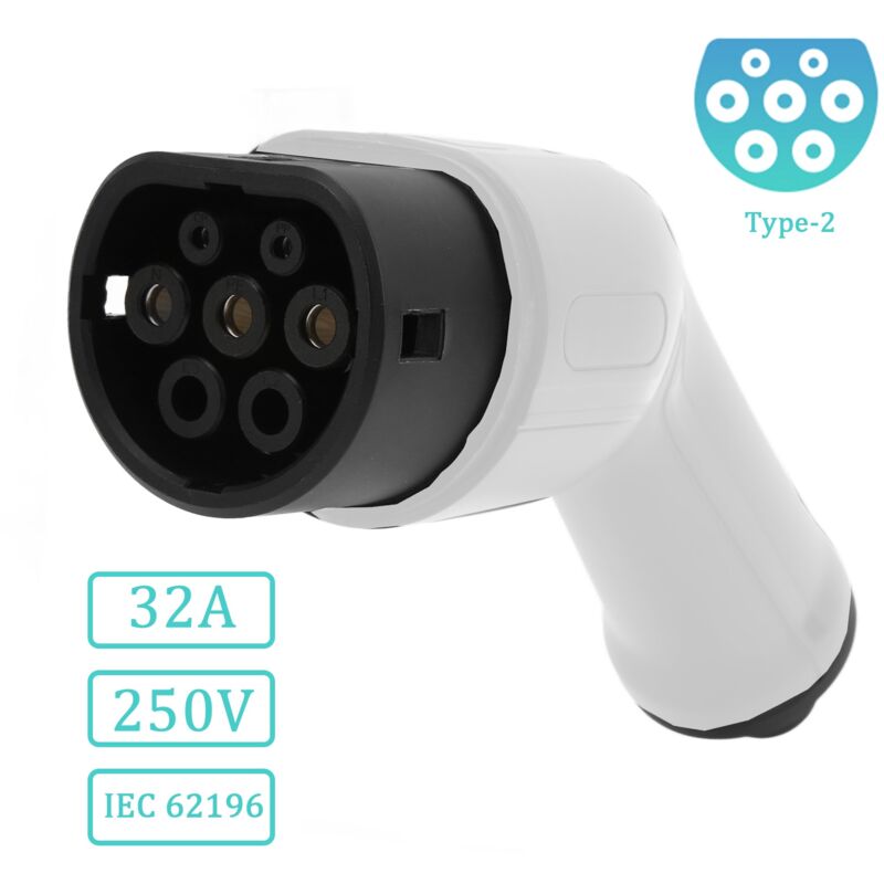 foto del prodotto gistuch presa per cavo di ricarica per auto elettrica ev da tipo 2 a tipo 2 iec 62196, presa sostitutiva per cavo di ricarica per auto elettrica,