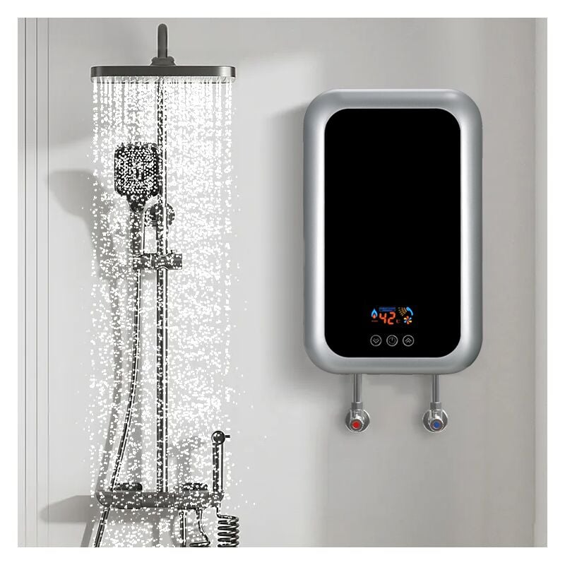foto del prodotto gistuch scaldabagno elettrici 220v 9kw scaldabagno istantaneo con display della temperatura a led serbatoio acqua calda per cucina, riscaldamento