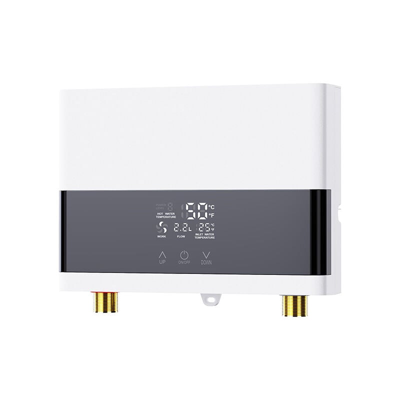 foto del prodotto gistuch scaldabagno istantaneo 6kw mini scaldabagno elettrico senza serbatoio montato a parete con display a led regolazione della temperatura per