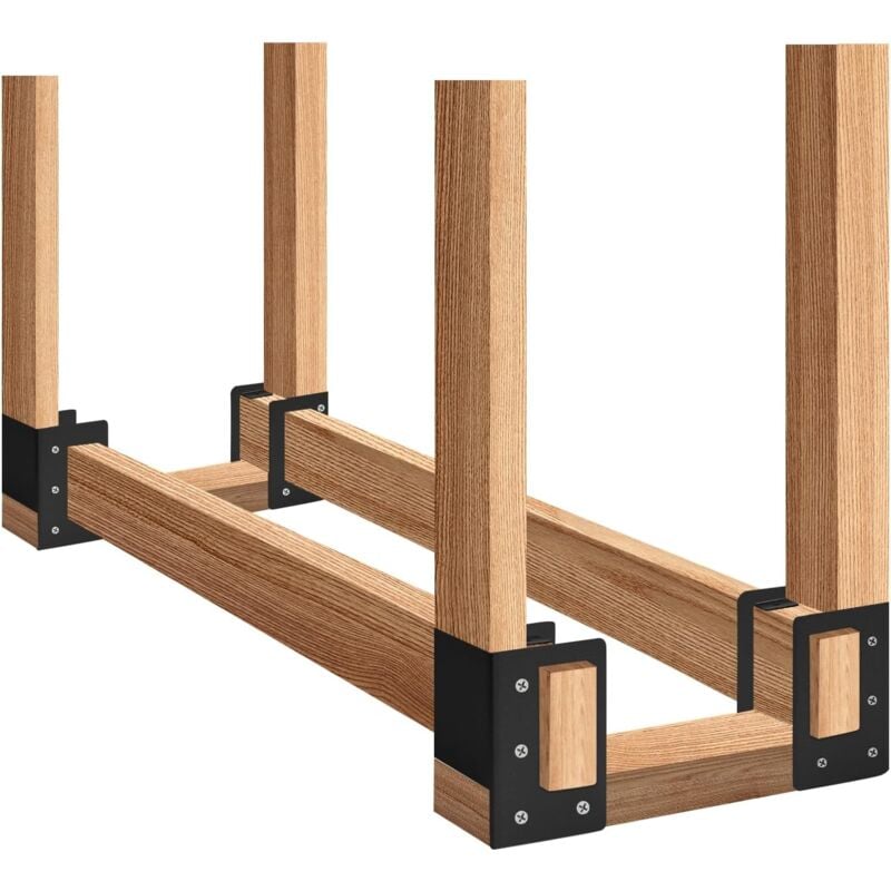 foto del prodotto gistuch staffa per rack per legna da ardere, confezione da 4, supporto per legna da ardere, supporto regolabile per interni ed esterni in acciaio