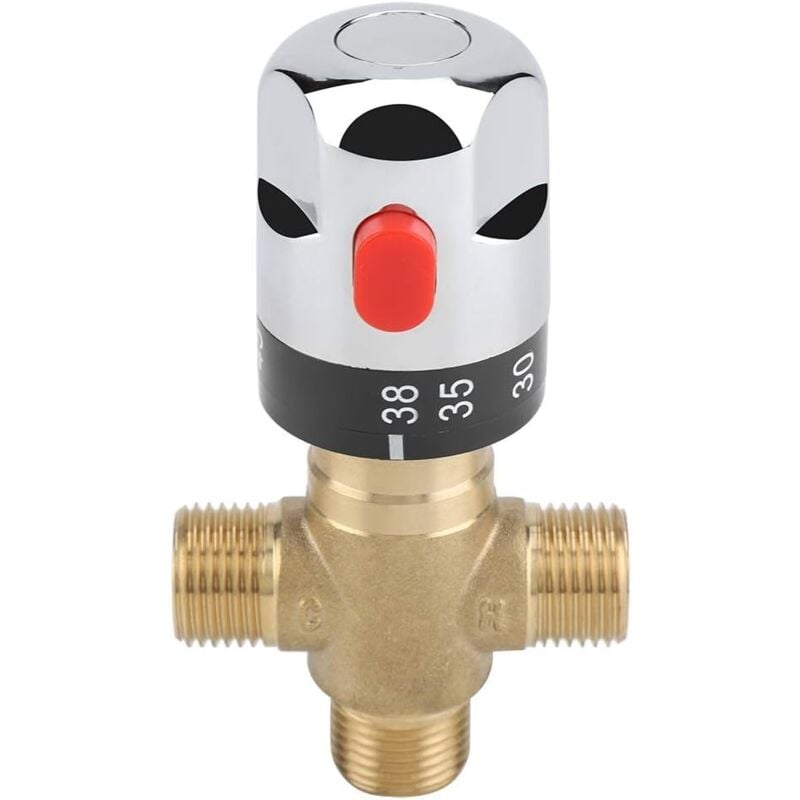 foto del prodotto gistuch valvola miscelatrice acqua calda fredda miscelatore termostatico in ottone massiccio rubinetto a temperatura fissa per lavello cucina bagno