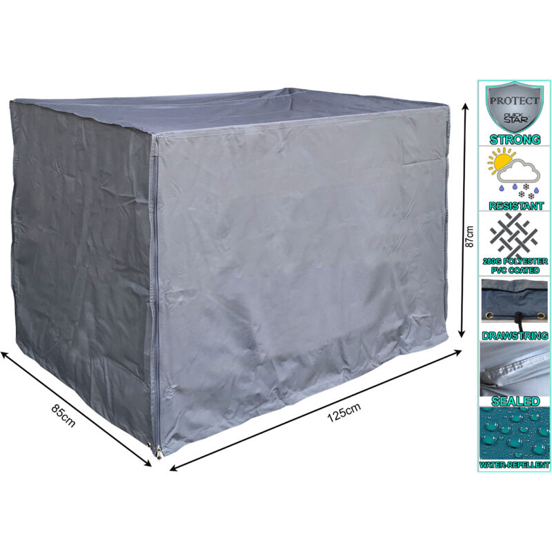foto del prodotto gitterbox abdeckung 125x85x87cm grau schutzh lle abdeckplane