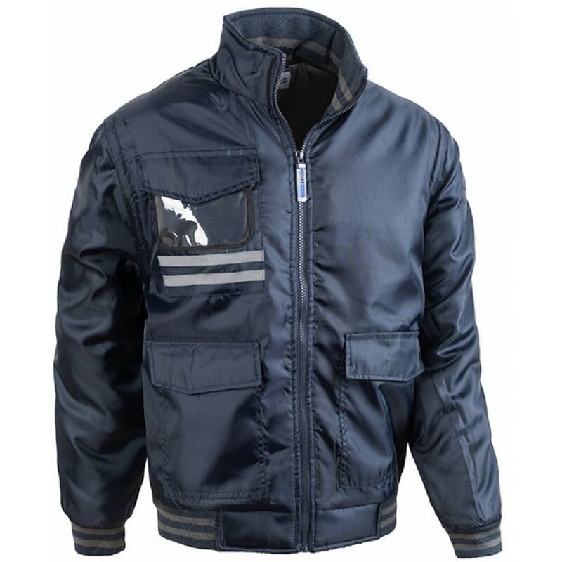 foto del prodotto giubbino giacca foderato con zip e maniche staccabili quick blu m