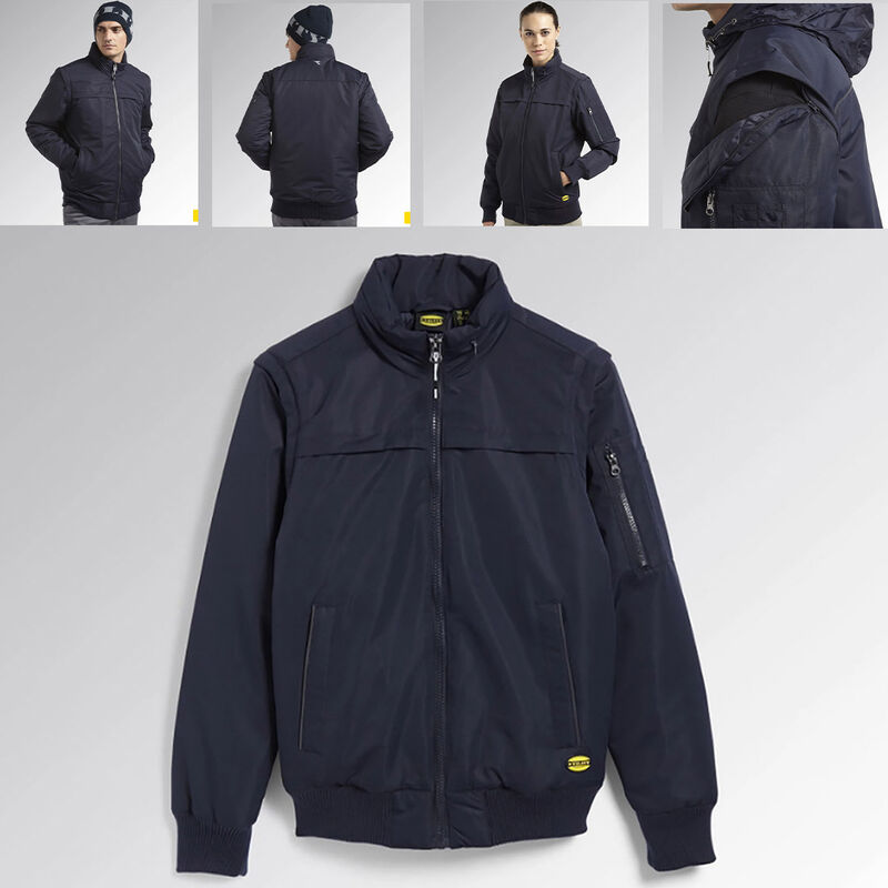 foto del prodotto giubbotto da lavoro maniche removibili blu corsaro uomo donna diadora utility bomber d swat 60063 l