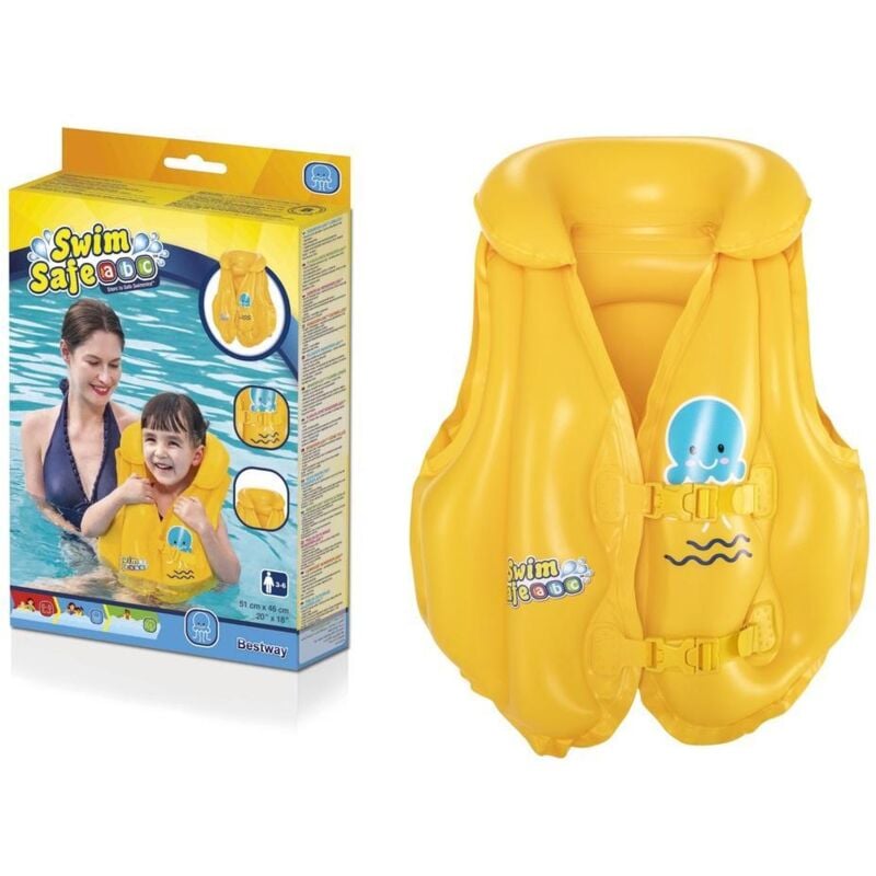 foto del prodotto giubbotto di salvataggio bestway per bambini dai 3 ai 6 anni, lezioni di nuoto