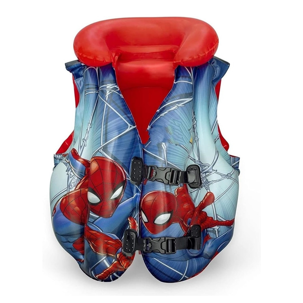 foto del prodotto giubbotto di salvataggio gonfiabile a 3 camere per bambini spiderman rosso 019963 trade shop traesio
