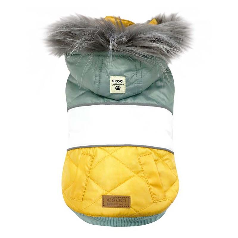 foto del prodotto giubbotto imbottito impermeabile modello trio double face due in uno per cani 25 cm