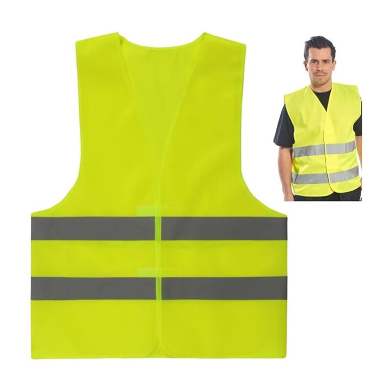 foto del prodotto giubbotto riflettente per la sicurezza stradale, tuta di segnalazione, giubbotto da equitazione, igiene, auto, riflettente 2 pezzi 