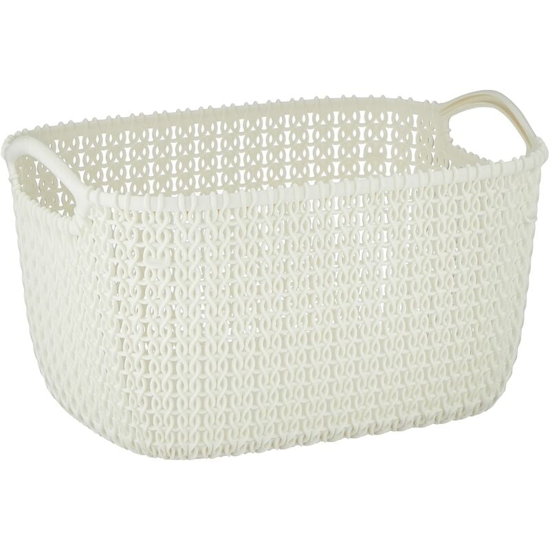 foto del prodotto giulietta cestino knit rettangolare 8l in bianco, 30 x 22.5 x 17 cm - curver