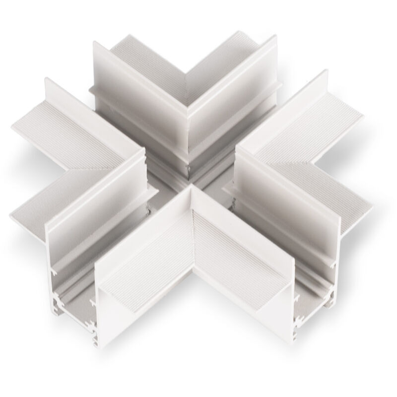 foto del prodotto giunto a x per binario magnetico da incasso 20mm bianco