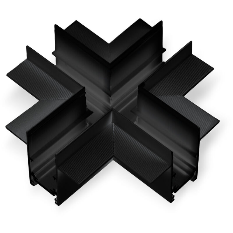 foto del prodotto giunto a x per binario magnetico da incasso 20mm nero