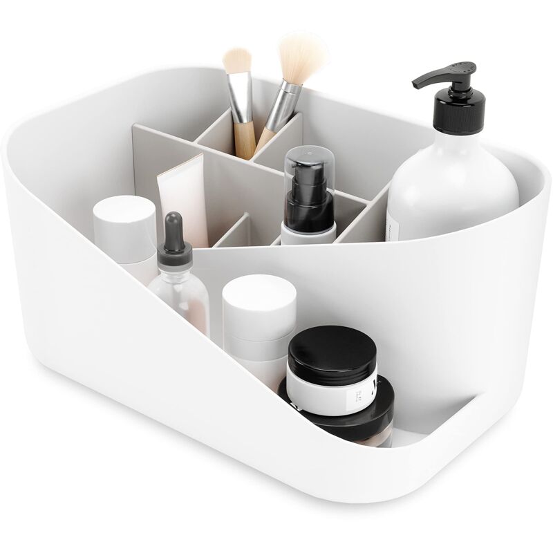 foto del prodotto glam organizer per prodotti di bellezza, bianco grigio umbra